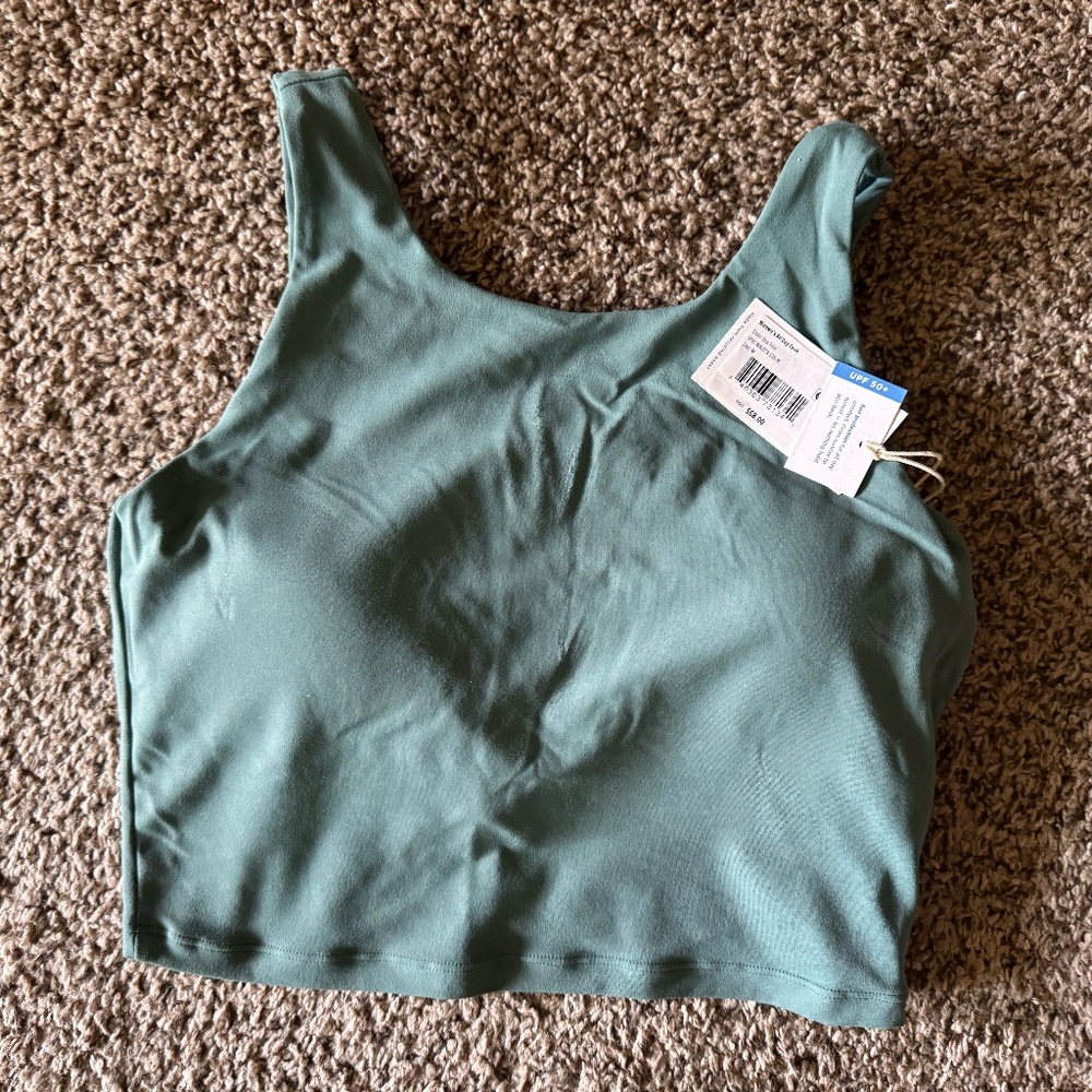 NWT Free Fly Women's All Day Tank, Medium, Sea Pine